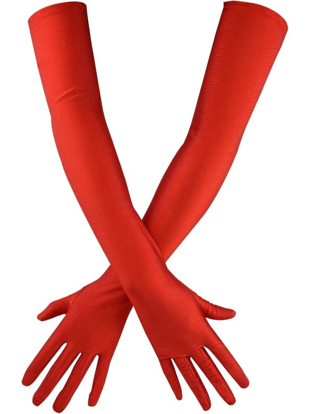 Women's Red 1920s Costume Dress Elbow Length 21 inch Long Opera Satin Gloves